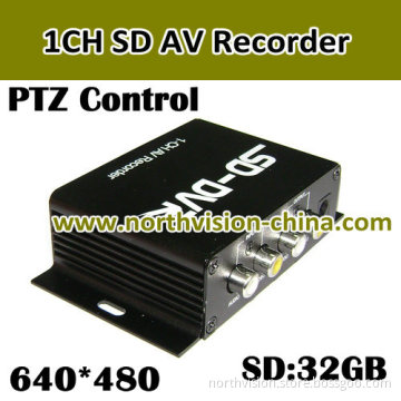 PTZ Control 640*480 32GB 1CH SD Card Intelligent Mini DVR